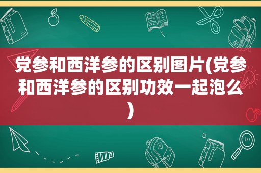 党参和西洋参的区别图片(党参和西洋参的区别功效一起泡么)