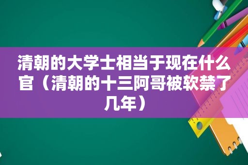 清朝的大学士相当于现在什么官（清朝的十三阿哥被软禁了几年）