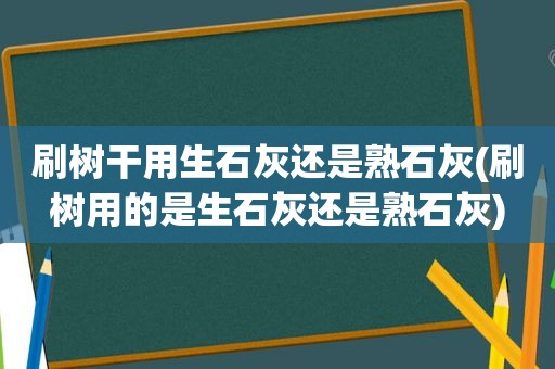 刷树干用生石灰还是熟石灰(刷树用的是生石灰还是熟石灰)