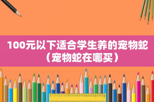 100元以下适合学生养的宠物蛇（宠物蛇在哪买）