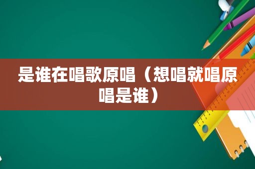 是谁在唱歌原唱（想唱就唱原唱是谁）