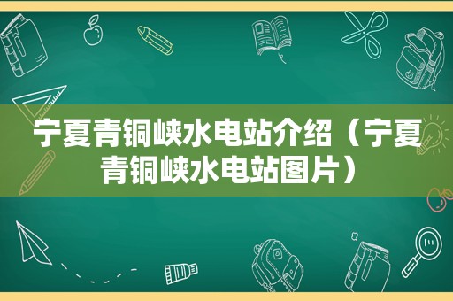 宁夏青铜峡水电站介绍（宁夏青铜峡水电站图片）