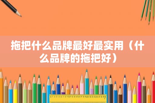 拖把什么品牌最好最实用（什么品牌的拖把好）