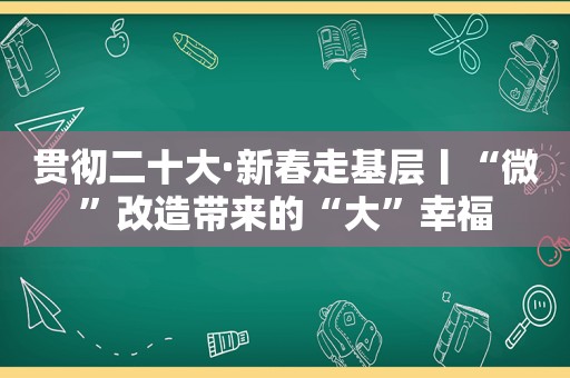 贯彻二十大·新春走基层丨“微”改造带来的“大”幸福