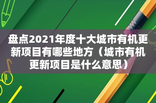 盘点2021年度十大城市有机更新项目有哪些地方（城市有机更新项目是什么意思）