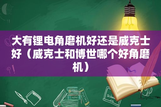 大有锂电角磨机好还是威克士好（威克士和博世哪个好角磨机）