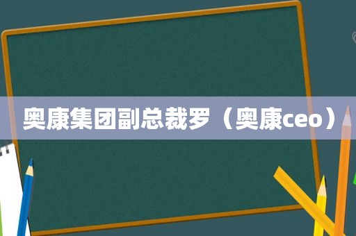 奥康集团副总裁罗（奥康ceo）