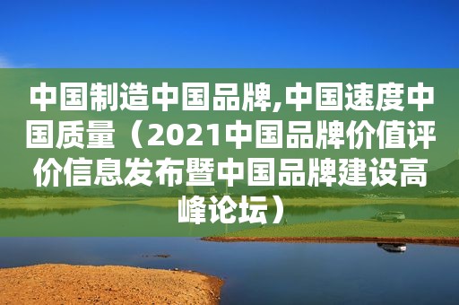 中国制造中国品牌,中国速度中国质量（2021中国品牌价值评价信息发布暨中国品牌建设高峰论坛）