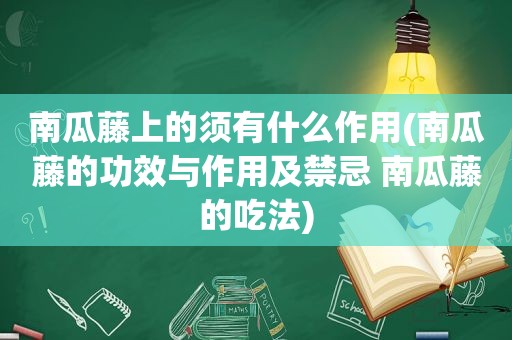 南瓜藤上的须有什么作用(南瓜藤的功效与作用及禁忌 南瓜藤的吃法)