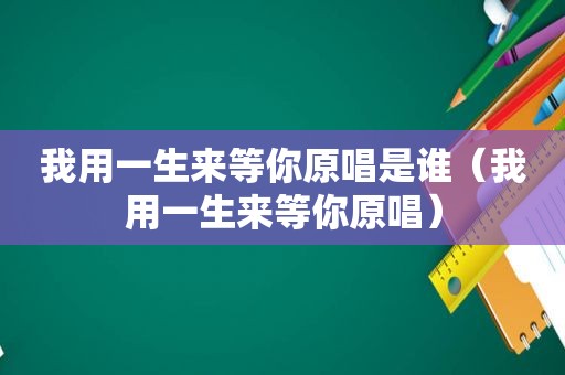 我用一生来等你原唱是谁（我用一生来等你原唱）