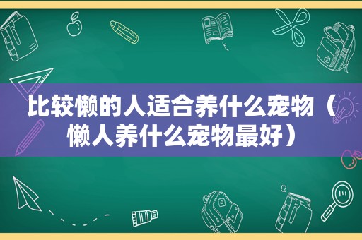 比较懒的人适合养什么宠物（懒人养什么宠物最好）