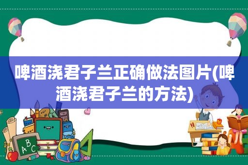 啤酒浇君子兰正确做法图片(啤酒浇君子兰的方法)