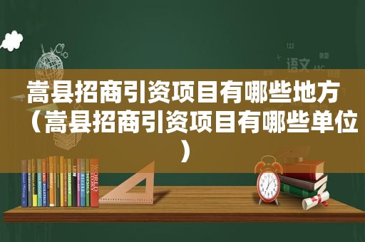 嵩县招商引资项目有哪些地方（嵩县招商引资项目有哪些单位）