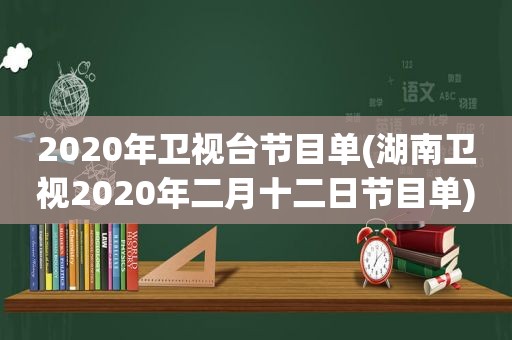 2020年卫视台节目单(湖南卫视2020年二月十二日节目单)