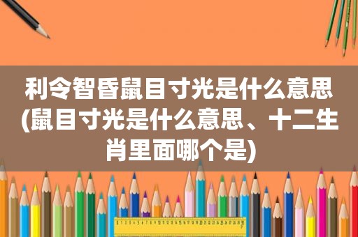 利令智昏鼠目寸光是什么意思(鼠目寸光是什么意思、十二生肖里面哪个是)