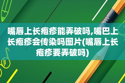 嘴唇上长疱疹能弄破吗,嘴巴上长疱疹会传染吗图片(嘴唇上长疱疹要弄破吗)