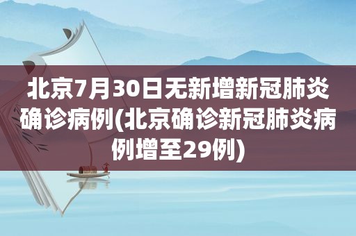 北京7月30日无新增新冠肺炎确诊病例(北京确诊新冠肺炎病例增至29例)