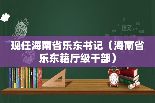 现任海南省乐东书记（海南省乐东籍厅级干部）