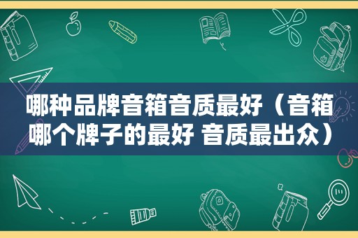 哪种品牌音箱音质最好（音箱哪个牌子的最好 音质最出众）