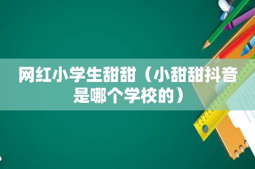 网红小学生甜甜（小甜甜抖音是哪个学校的）