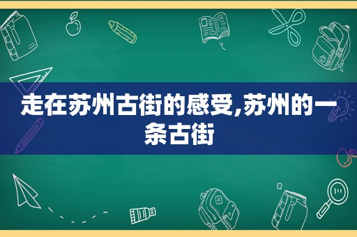 走在苏州古街的感受,苏州的一条古街