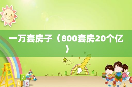 一万套房子（800套房20个亿）