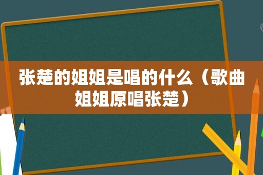 张楚的姐姐是唱的什么（歌曲姐姐原唱张楚）