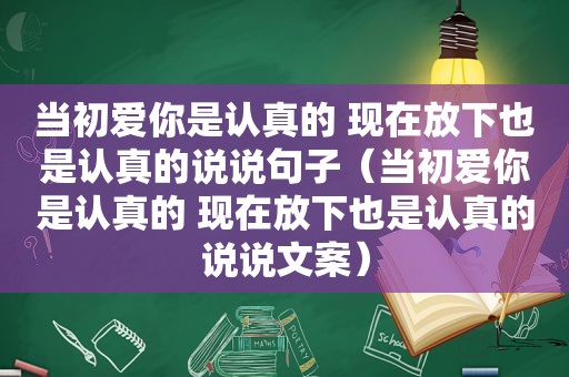 当初爱你是认真的 现在放下也是认真的说说句子（当初爱你是认真的 现在放下也是认真的说说文案）