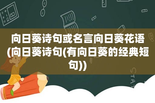 向日葵诗句或名言向日葵花语(向日葵诗句(有向日葵的经典短句))