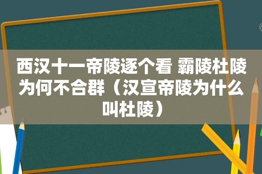 西汉十一帝陵逐个看 霸陵杜陵为何不合群（汉宣帝陵为什么叫杜陵）