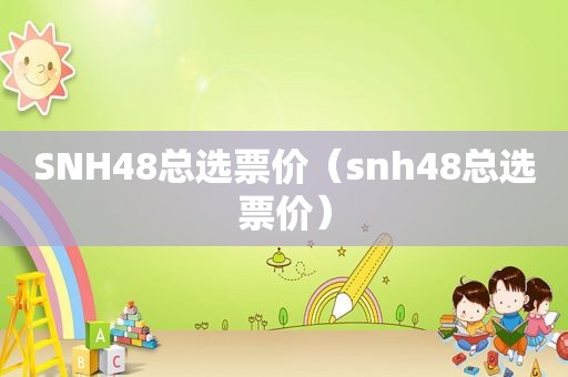 SNH48总选票价（snh48总选票价）