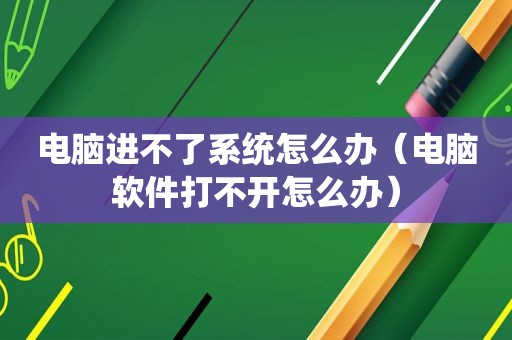 电脑进不了系统怎么办（电脑软件打不开怎么办）