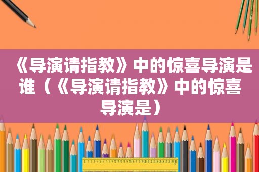 《导演请指教》中的惊喜导演是谁（《导演请指教》中的惊喜导演是）