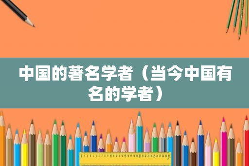 中国的著名学者（当今中国有名的学者）