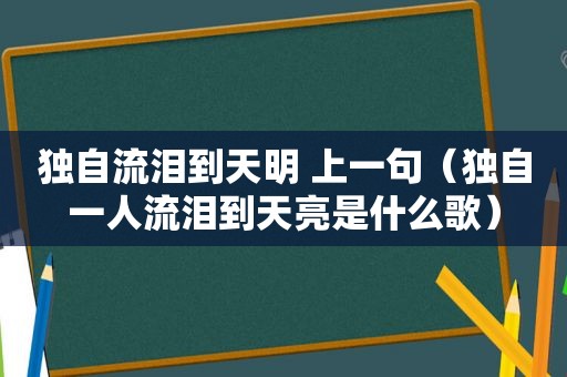 独自流泪到天明 上一句（独自一人流泪到天亮是什么歌）