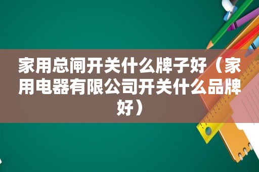 家用总闸开关什么牌子好（家用电器有限公司开关什么品牌好）