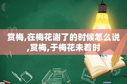 赏梅,在梅花谢了的时候怎么说,赏梅,于梅花未着时