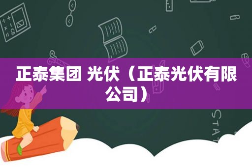 正泰集团 光伏（正泰光伏有限公司）