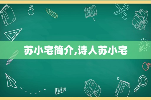 苏小宅简介,诗人苏小宅