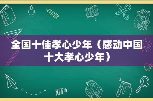 全国十佳孝心少年（感动中国十大孝心少年）