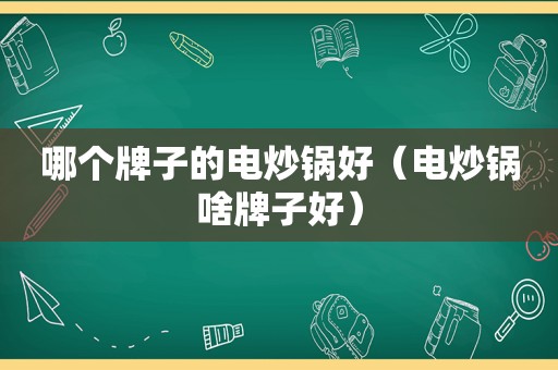 哪个牌子的电炒锅好（电炒锅啥牌子好）