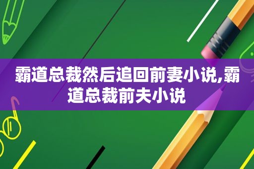 霸道总裁然后追回前妻小说,霸道总裁前夫小说