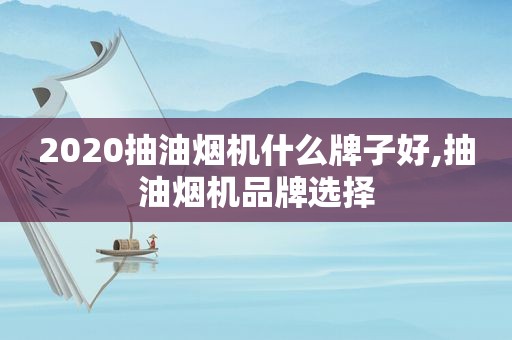 2020抽油烟机什么牌子好,抽油烟机品牌选择