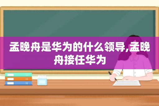 孟晚舟是华为的什么领导,孟晚舟接任华为