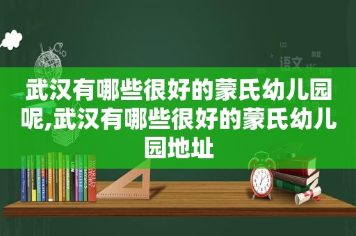 武汉有哪些很好的蒙氏幼儿园呢,武汉有哪些很好的蒙氏幼儿园地址