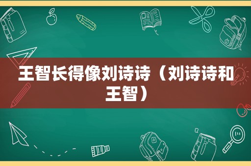 王智长得像刘诗诗（刘诗诗和王智）