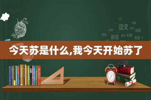 今天苏是什么,我今天开始苏了