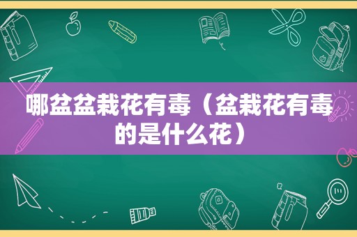 哪盆盆栽花有毒（盆栽花有毒的是什么花）