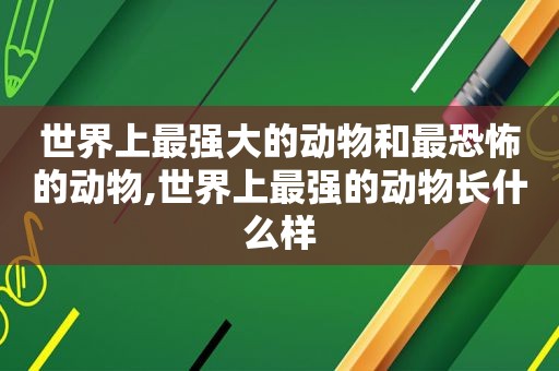 世界上最强大的动物和最恐怖的动物,世界上最强的动物长什么样