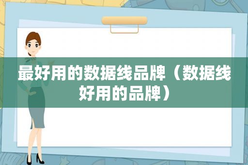 最好用的数据线品牌（数据线好用的品牌）